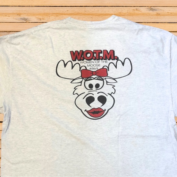 Women of the Moose Lodge T-Shirt 2XL Tennessee Gray Heather Funny Lipstick Bow - Picture 1 of 4